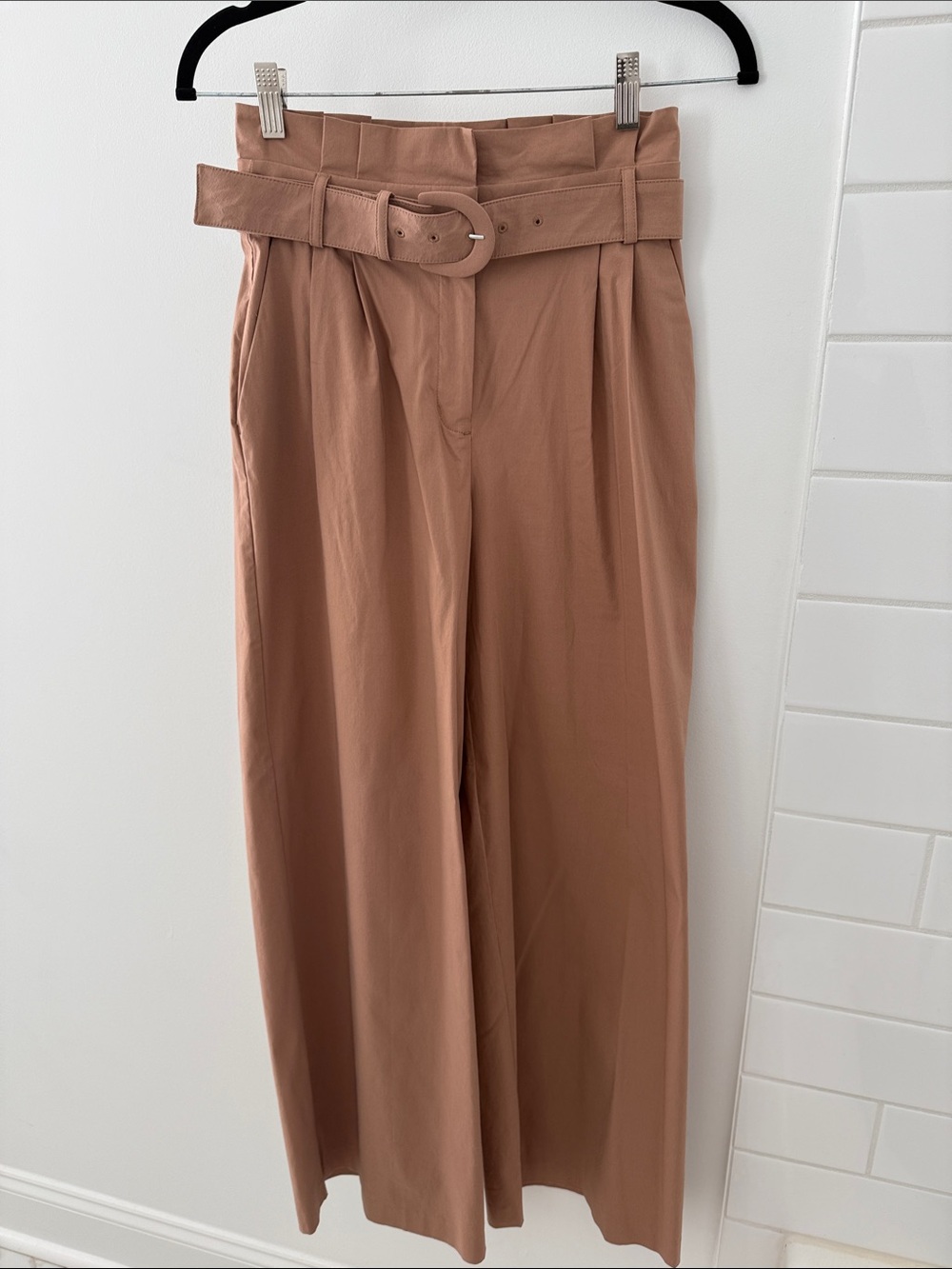 Express Wide-Leg High-Rise Pants with Belt